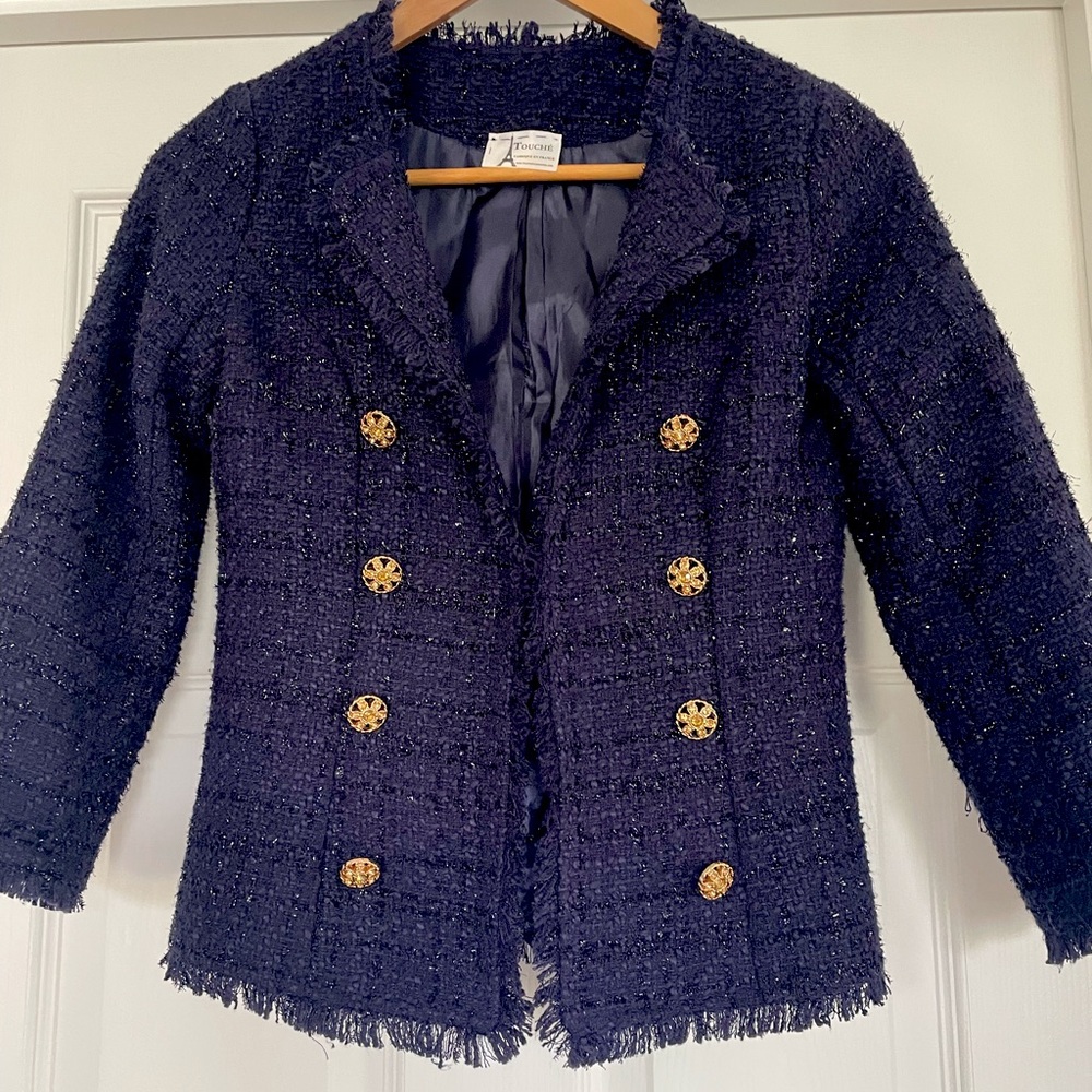 Tweed cropped blazer. From France. Size XS